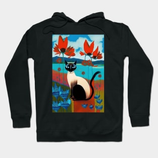 Abstract Landscape of Siamese Cat Hoodie
